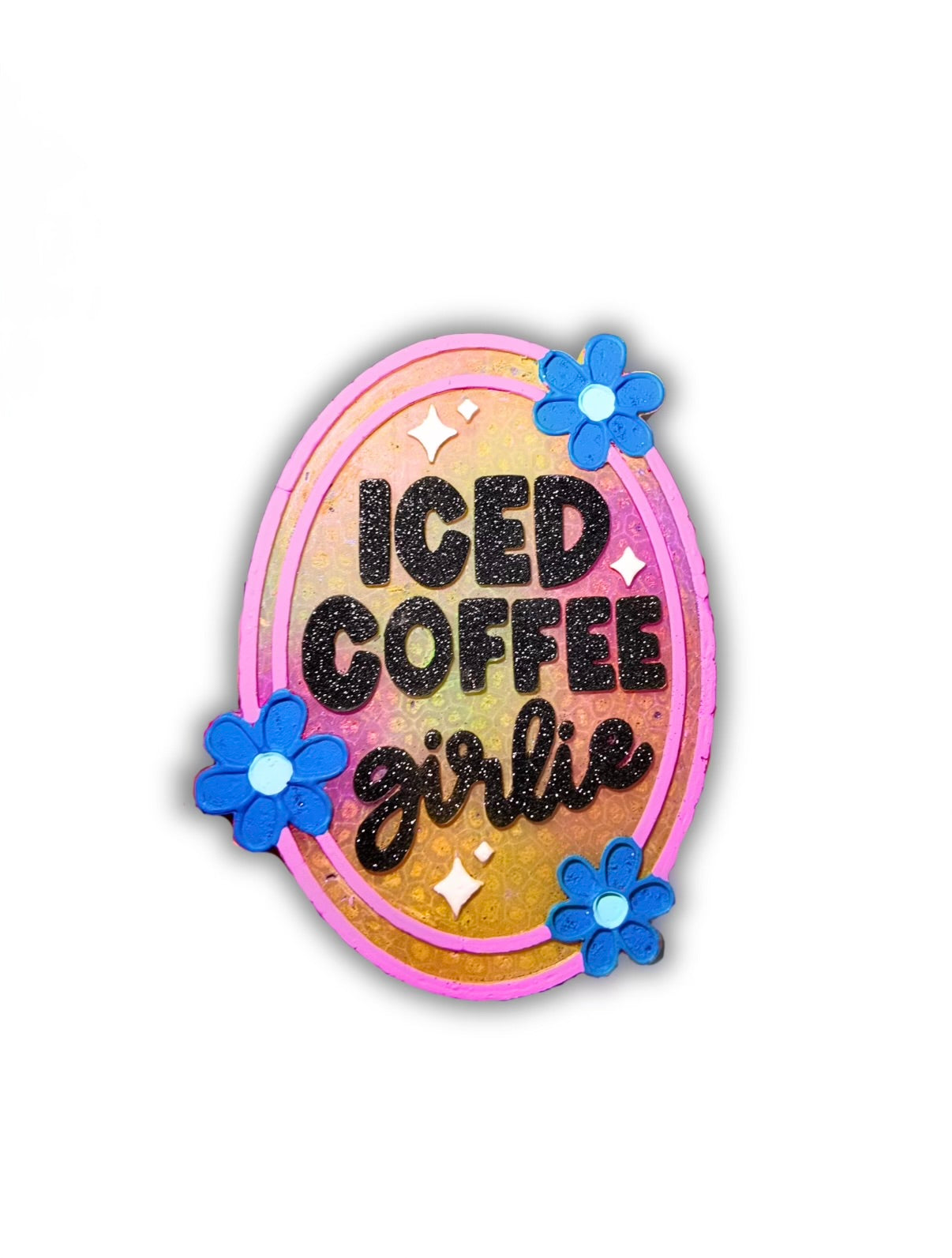 colorful iced coffee girly